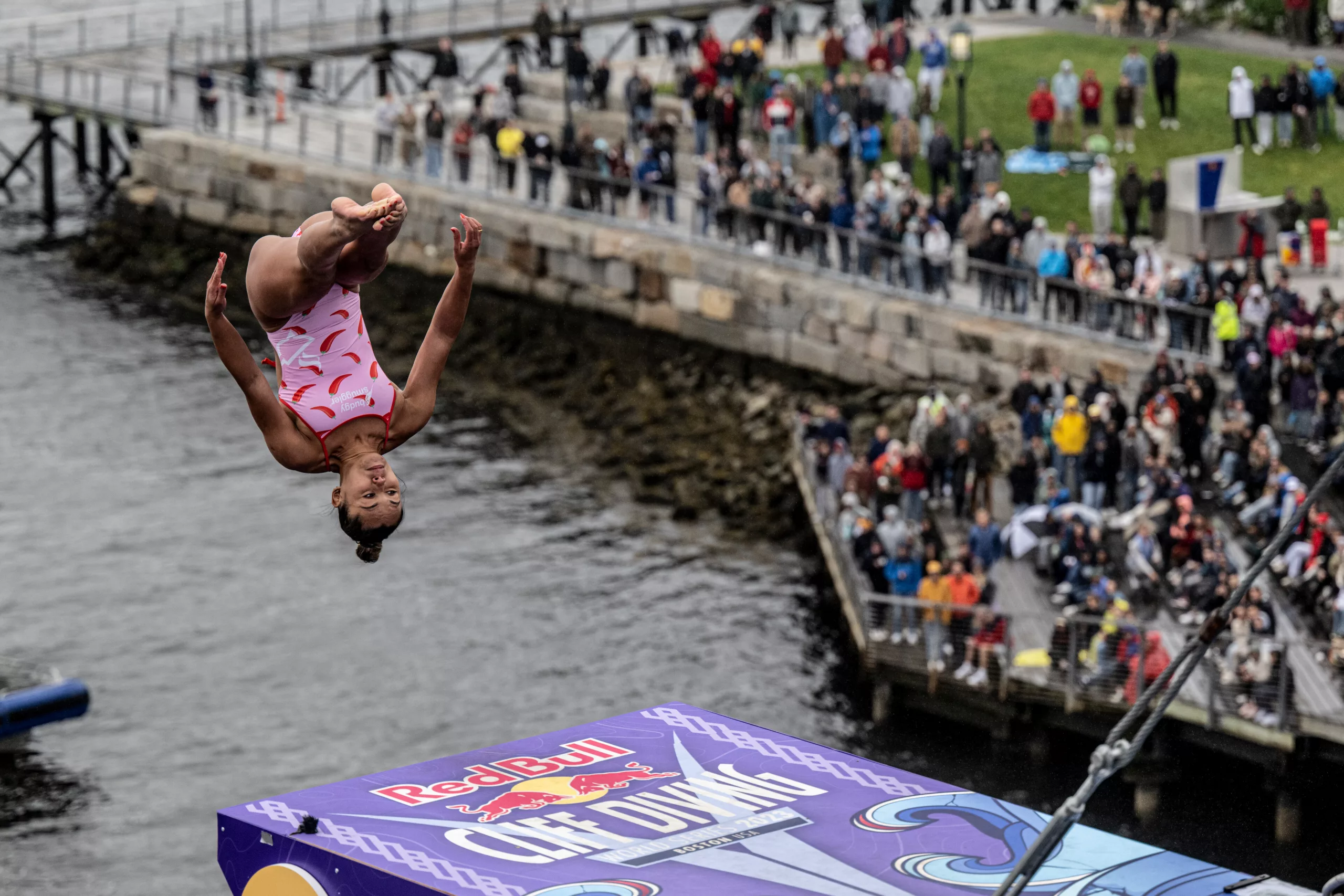 Boston’s Spirited Resilience Shines as Massive Crowds Cheer on Red Bull Cliff Diving Competition